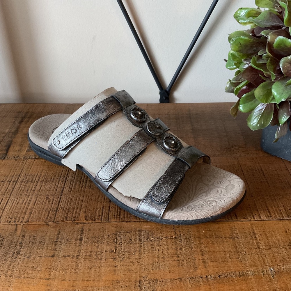 Taos Prize 4 Bronze Metallic Leather Comfort Slide Sandals Womens 8 Travel Boho